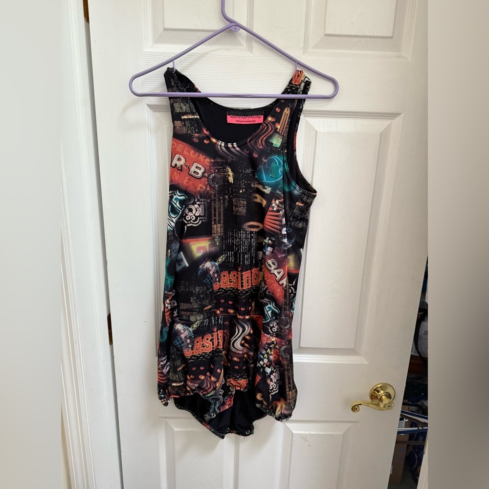 Graphic Black Sleeveless romper by New York couture